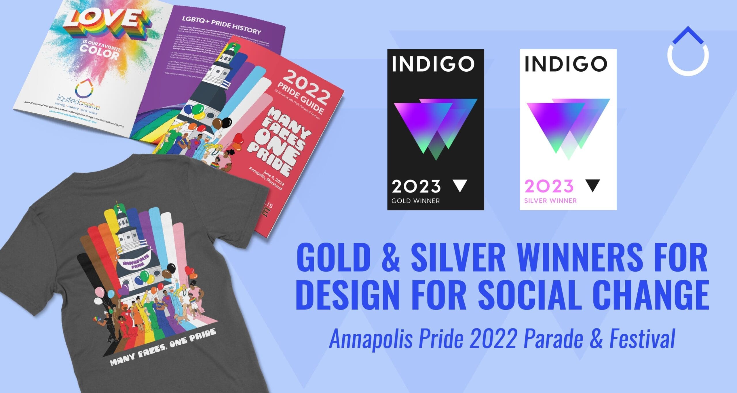 Liquified takes home Silver and Gold in the 2023 Indigo Design Awards. The Indigo Awards are an international competition for Graphic Design, UI/UX, Mobile Design, Design for Social Change, and Branding.